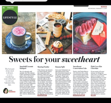 a valentines day dessert with a message on it