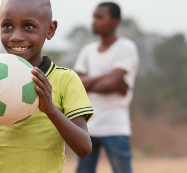 Children playing football