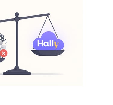 A scale with the complexity of Excel on one side and the simplicity of Hally on the other.