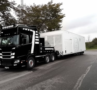 a truck with a trailer attached to it