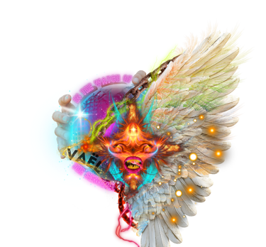 a colorful bird with a colorful feathered headdress