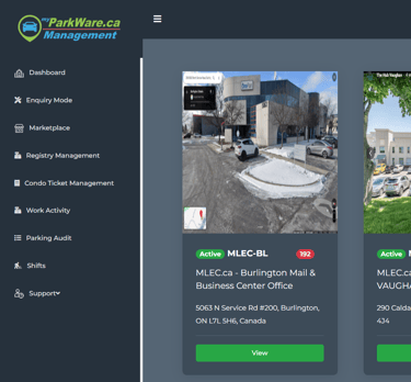 myParkWare.ca Client Management Portal