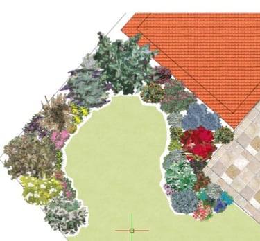 plan de jardin fourni avec la liste détaillée des plantes