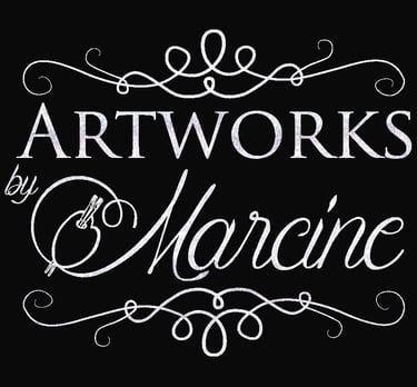 square logo for artworks by marcine nj mural artist