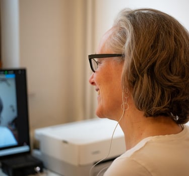 Silke Gesing bei einem online Gespräch