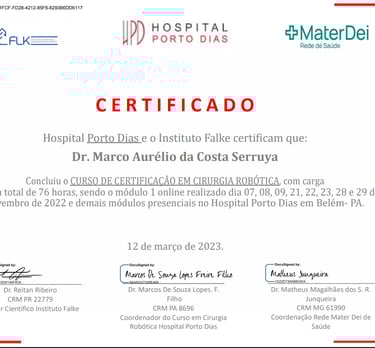 meu certificado em robótica