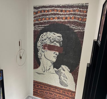 **Glasmosaik mit griechischer Kunst – Klassische Eleganz in Mosaikform** Hochwertiges **Glasmosaik