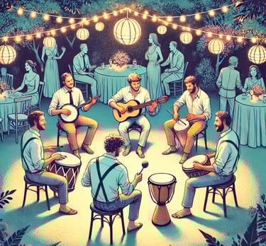 Groupe de samba qui joue pendant un mariage