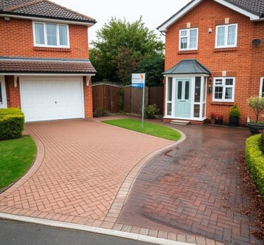 Pressure washing driveway and patio in Newark on Trent