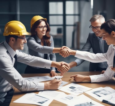 A residential property with contemporary architecture, featuring a spacious yard and large windows.