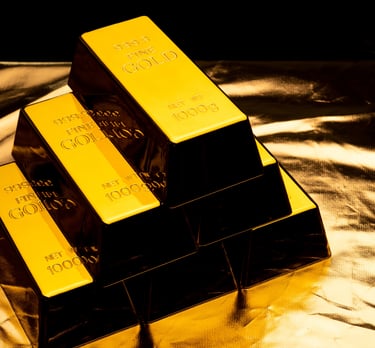 shiny very high quality gold bullion bars 1000g