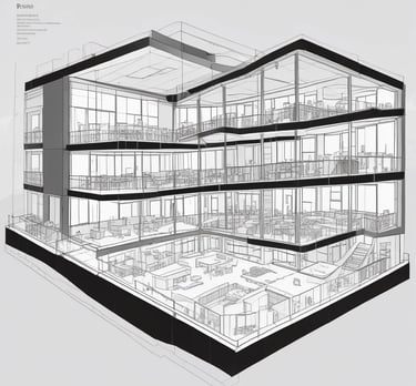 an intricate floorplan of a building