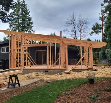 framing of a home addition