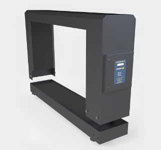 detector de metais industrial base removível para não precisar cortar a correia transportadora
