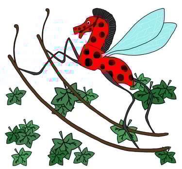 drawing of a rocking-horsefly