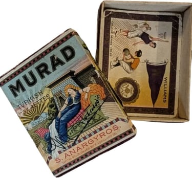 Original Antique Murad Turkish Cigarettes Pack College Series Cards