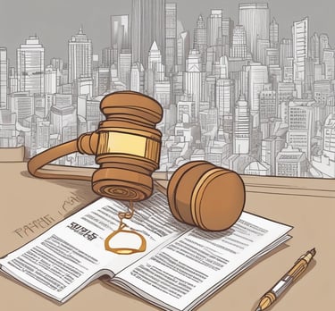 A courtroom setting with a judge and lawyers.