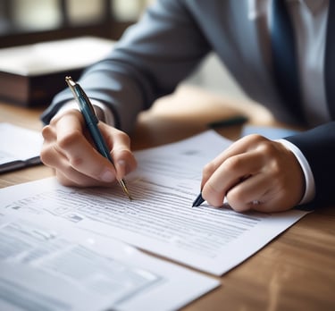 A courtroom setting with a judge and lawyers.