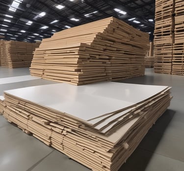 Image showing rolls of high-quality corrugated cardboard ready for packaging.