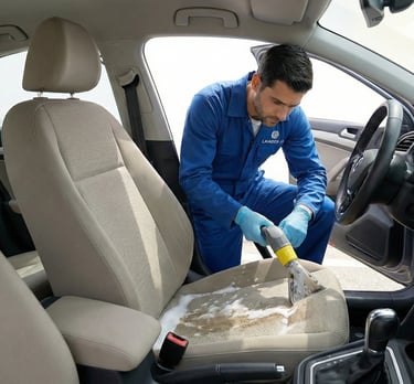 tecnico lavando de cojineria de auto  en ibague