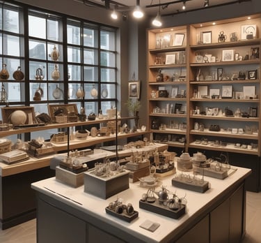 A cozy corner featuring resin home decor items like trays and decorative boxes