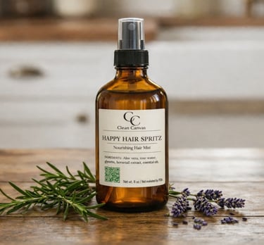 pump spray bottle of hair spritz