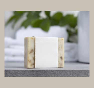 single bar of tallow soap with frankincense resin