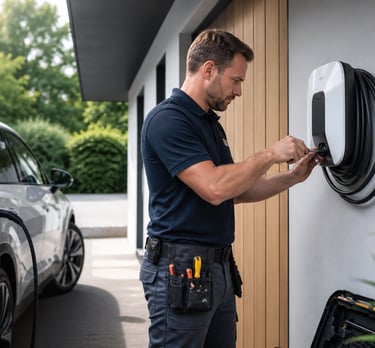 Installation borne recharge véhicule électrique IRVE Bloi en Loir-et-Cher