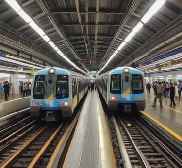 blue and white striped round textile