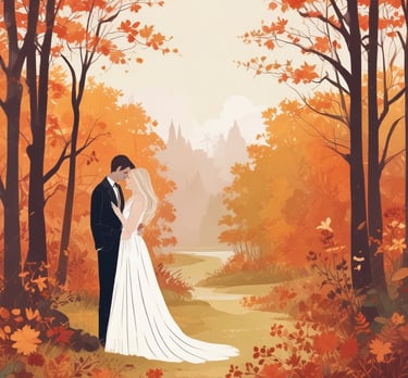 An outdoor wedding setup features neatly arranged white chairs facing a wooden arch adorned with white fabric and floral decorations. The setting overlooks a calm body of water, surrounded by lush greenery and a well-kept lawn.