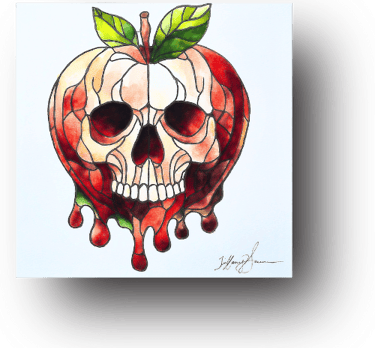 tiffany swensen watercolor painting poison apple stained glass