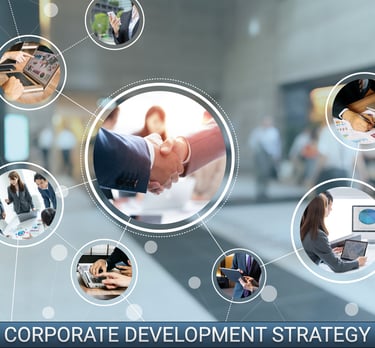 The process Connections between the corporation department describes Corporate development strategy