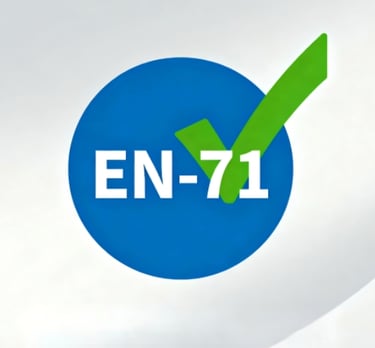 EN-71 compliance icon, symbolizing King Fly's proactive partnership and risk management.