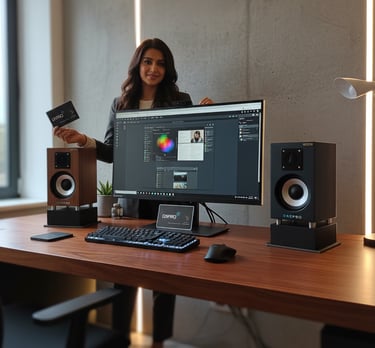 Dacpro Gandharva Series 2.1 Bookshelf Speakers front view