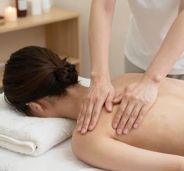 A neat arrangement of scented candles in glass jars on a wooden table.