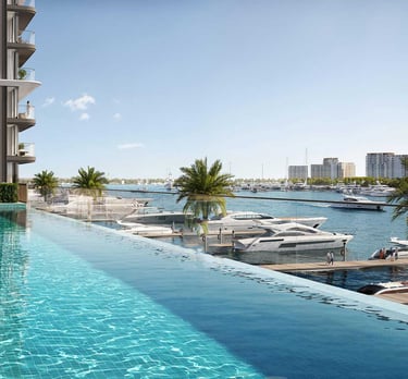 Vida Baystar Tower 2 Dubai, branded 4BR apartment with pool, marina views, creek and sea skyline vistas.
