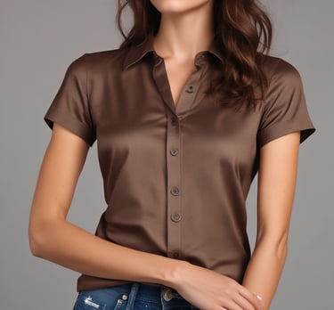 Chic casual wear including stylish tops and comfortable pants arranged on wooden hangers
