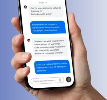 a person holding a phone with a message on it