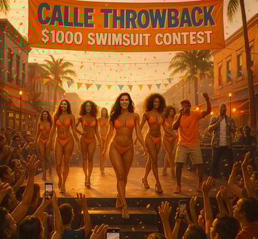 a group of women in bikinis and bikinis on a stage