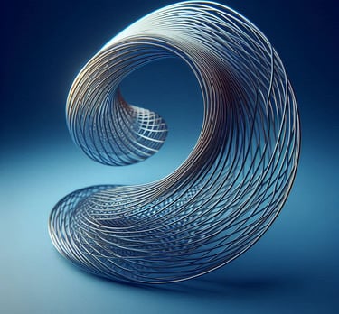 a spiral wire wrapped in wire - wrapped wire