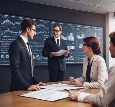 An illustration of a business consultant providing analysis.