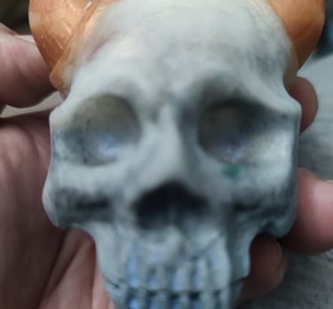 una calavera con cuernos