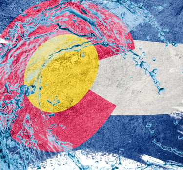 Colorado flag that looks like water