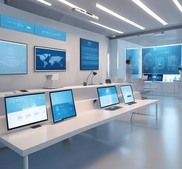 Close-up of printed marketing flyers spread out on a wooden table.