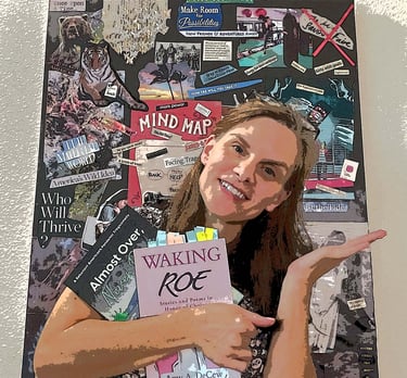 author Amy the gonzo journalist in retro poster form