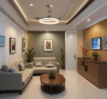 A warm, welcoming cardiology clinic reception with friendly staff ready to assist patients.