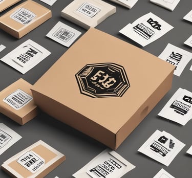 A stylish workspace featuring tools for sticker printing and design.