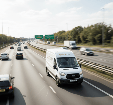 Quickow branded packing boxes and moving materials prepared for relocation.
