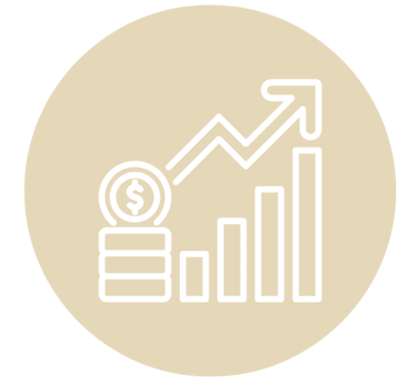 pictogramme d'augmentation des revenus pour les clients propriétaire de la conciergerie colleene