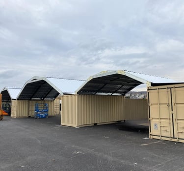 containers with roof structure